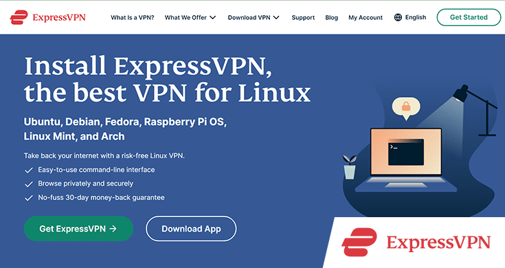 ExpressVPN the best VPN for Linux website page