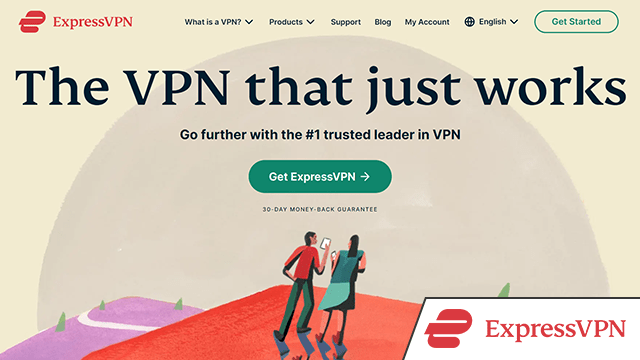 Screenshot of ExpressVPN provider website homepage
