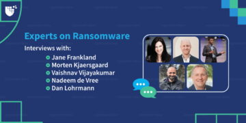 Pictures of Jane Frankland, Morten Kjaersgaard, Vaishnav Vijayakumar, Nadeem de Vree and Dan Lohrmann next to the text Experts on ransomware