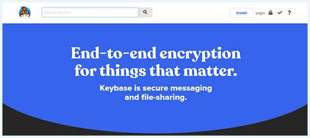 Screenshot of KeyBase homepage