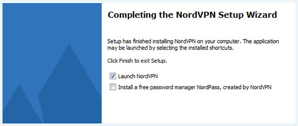 Screenshot of NordVPN Setup Wizard, NordPass offer