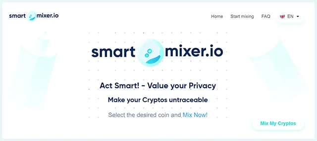 Screenshot of Smart mixer homepage