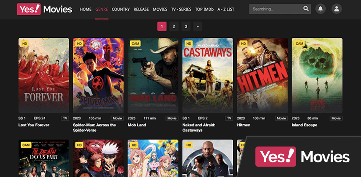 Yes! Movies streaming platform website homepage
